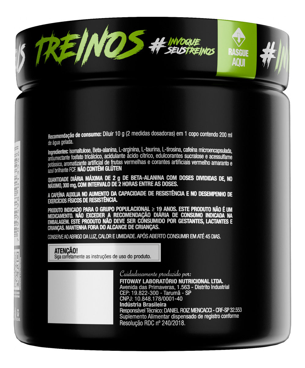 Suplemento Em Pó Pre Treino Pre Workout Pote 300g Sabor Frutas Vermelhas FTW - DIABO VERDE