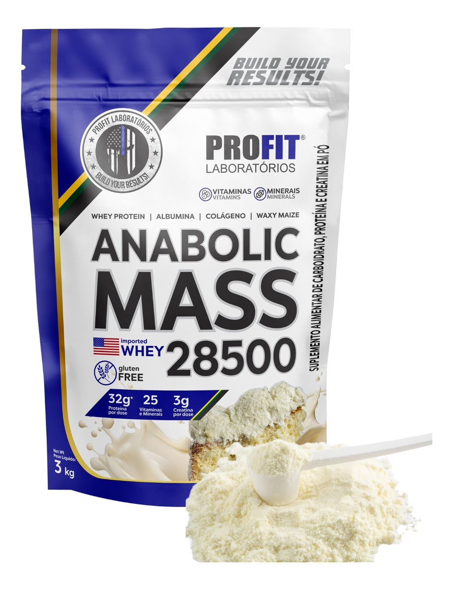 Hipercalórico Anabolic Mass 28500 3kg - Profit Labs Sabor Leite ninõ