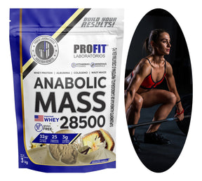 Hipercalórico Anabolic Mass 28500 3kg Profit Labs Sabor Baunilha