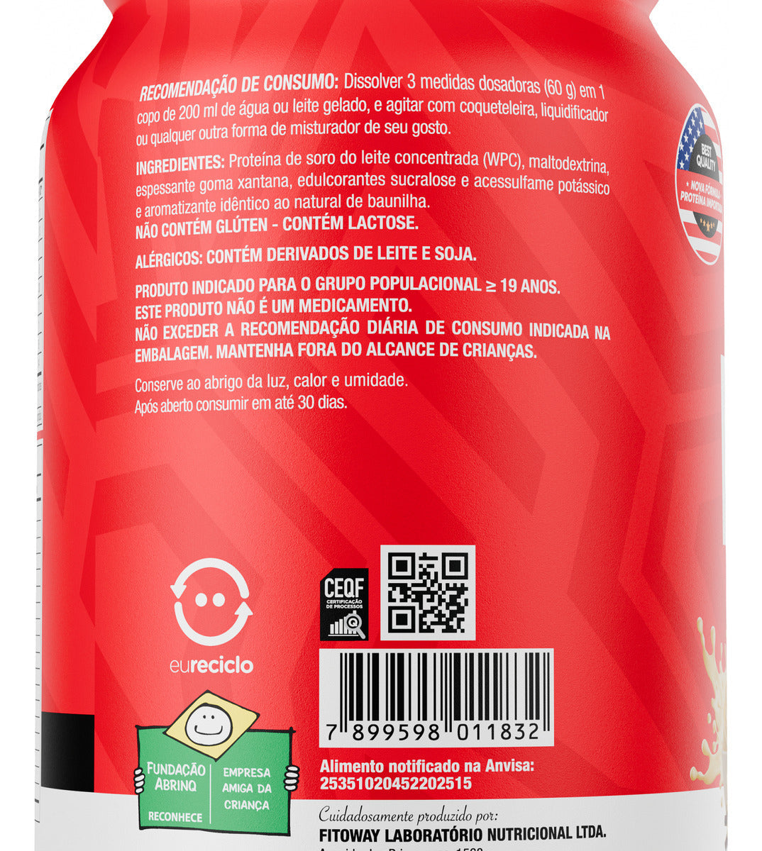 Whey Ultra Protein Pote 900g Sabor Baunilha FTW