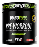 Suplemento Em Pó Pre Treino Pre Workout Pote 300g Sabor Frutas Vermelhas FTW - DIABO VERDE