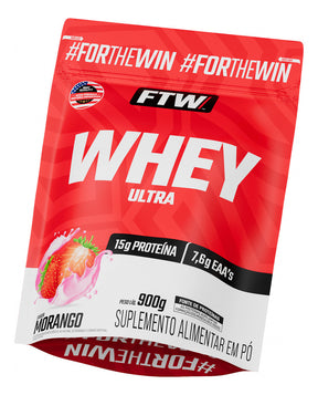 Whey Concentrado Ultra Protein Refil 900g Sabor Morango - FTW
