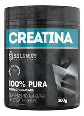 Creatina Monohidratada Pote 300g Soldiers Nutrition 100% Pura Importada Performance Músculo Treino