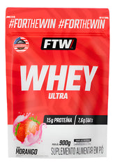 Whey Concentrado Ultra Protein Refil 900g Sabor Morango - FTW