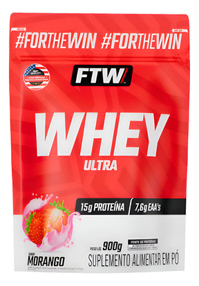 Whey Concentrado Ultra Protein Refil 900g Sabor Morango - FTW