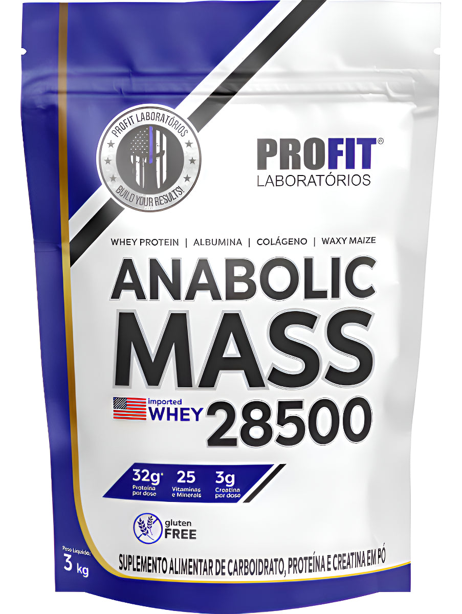 Hipercalórico Anabolic Mass 28500 3kg - Profit Labs Sabor Leite ninõ