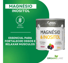 Magnésio E Inositol Taurina Melatonina 210g Bodyaction Sabor Maracujá